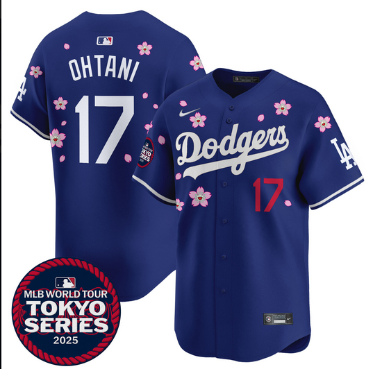 Men Los Angeles Dodgers #17 Ohtani Tokyo Series 2025 blue Limited Stitched Jersey->los angeles dodgers->MLB Jersey